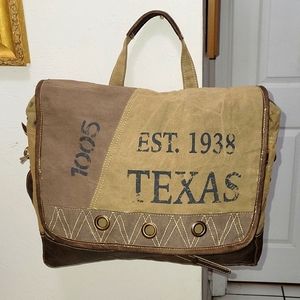 Large Vintage book bag :Texas. Canvas.